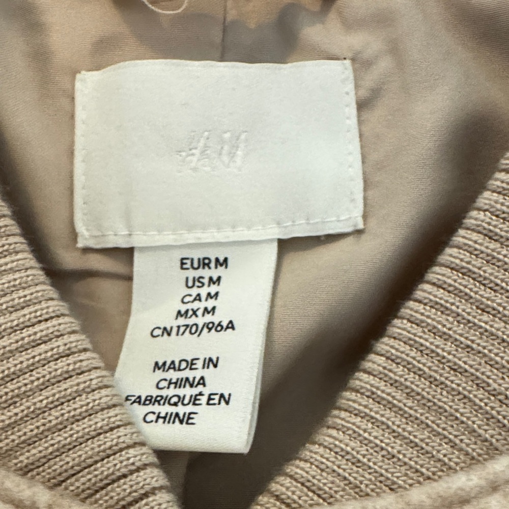 H&M Light Tan Bomber Jacket Size M - Picture 3 of 4